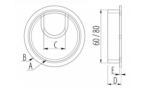 Заглушка для проводов металл G2 Хром ДС