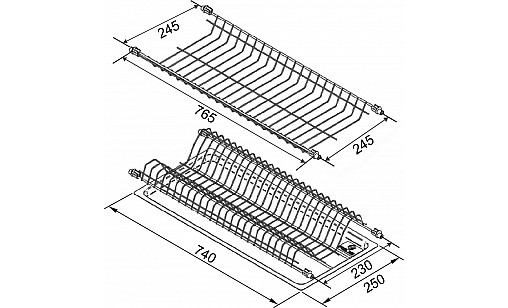 Сушилка для посуды в секцию 600мм термопластичная Белая ДС ЕвроЛайн Сушилка для посуды в секцию 600мм термопластичная Белая ДС ЕвроЛайн