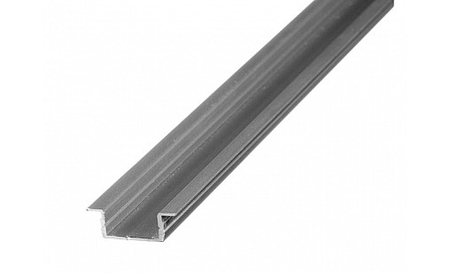 Профіль алюмінієвий LED врізний неанод.  матовий розсіювач 6,7*16,4 2м ПФ-19/1