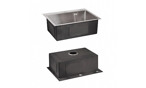 Мийка нержавіюча LIDZ H6050 Brush 3,0/1,0 мм з дозатором та кошиком Мийка нержавіюча LIDZ H6050 Brush 3,0/1,0 мм з дозатором та кошиком