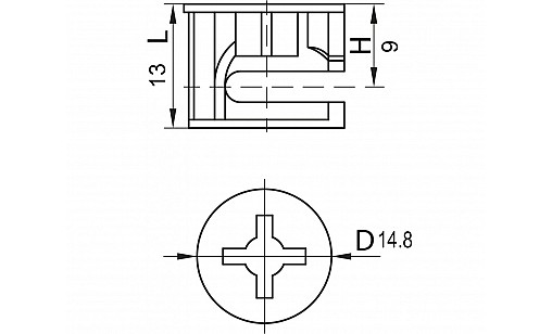 Эксцентрик на минификс 18мм ДС, 1шт
