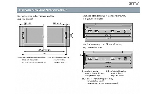 Направляюча п/в телескопічна VERSALITE PLUS  з доведенням L-600 PK-L-H45-600-B GTV