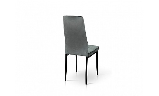 Стілець АЙС чорний/велюр сірий