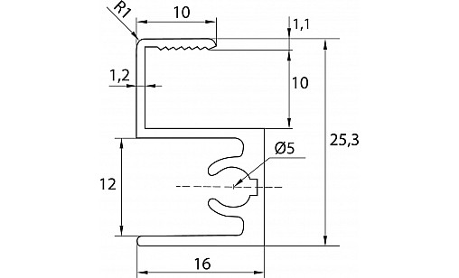 Профіль Модена верхній горизонтальний L-5,5м Білий Глянець ДС ПрофіЛайн Профіль Модена верхній горизонтальний L-5,5м Білий Глянець ДС ПрофіЛайн