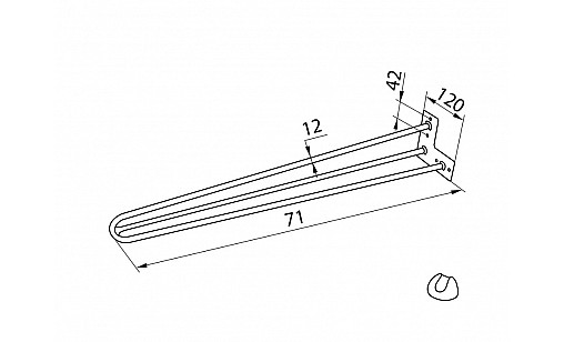 Опора H-710мм прутова з підніжкою Сіра ДС СтандартЛайн