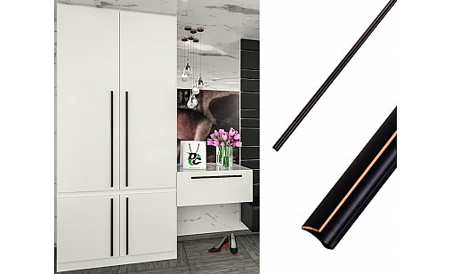 Ручка профiльна DL 222/576 ORB Чорний Матовий/Бронза Браш ДС Ручка профiльна DL 222/576 ORB Чорний Матовий/Бронза Браш ДС