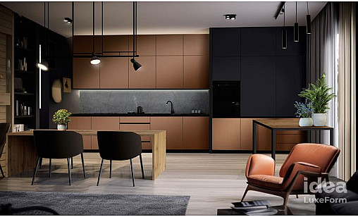 Фасад МДФ LUXEFORM MT-015 iS Черный Трюфель Матовый (пластик в декор) 17,7 мм - idea