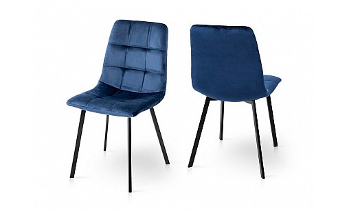 Стілець МЕНТОС чорний/велюр синій
