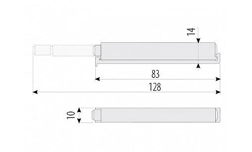 Відбійник накладний з магнітним закінченням під tip on, сірий AM-PL-DL-MAG GTV Відбійник накладний з магнітним закінченням під tip on, сірий AM-PL-DL-MAG GTV