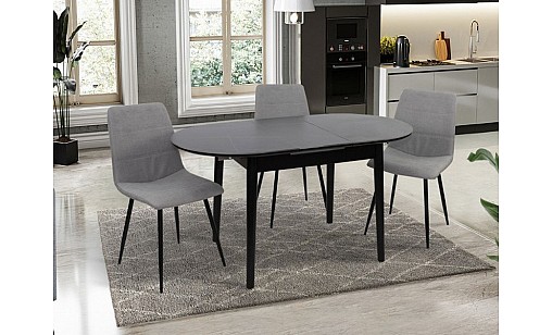 Стіл обідній ТІТАН 1100(1400)*750*760 чорний/чорний Стіл обідній ТІТАН 1100(1400)*750*760 чорний/чорний