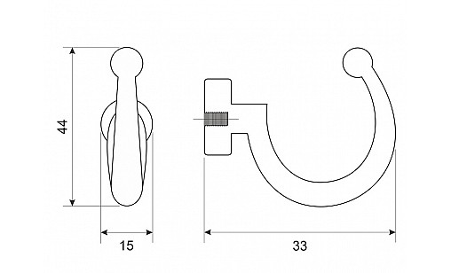 Гачок меблевий DC DW 12 G2 хром (SL)