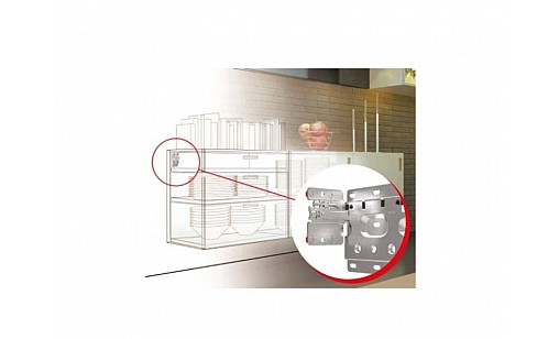 Підвіс під запресування з прихованим корпусом (4мм) для висувних ящиків, лівий 290.40.904 Hafele/Camar 807 RV