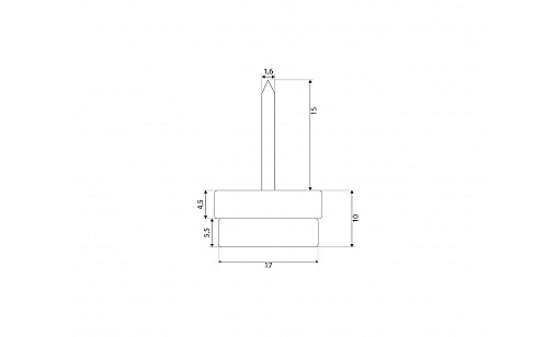 Ніжка з цвяхом з фетром д=17мм, 1000шт Ніжка з цвяхом з фетром д=17мм, 1000шт