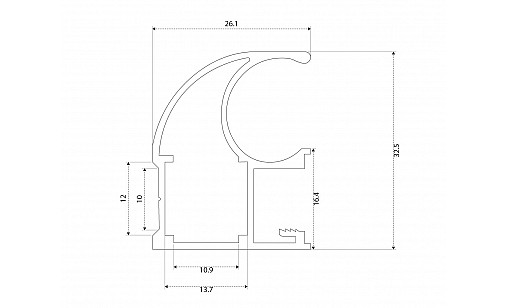 Профиль вертикальный открытый L-5,1м Серебро ДС СтандартЛайн Профиль вертикальный открытый L-5,1м Серебро ДС СтандартЛайн