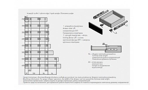 Направляющая п/в плавн. доводка д/дерев. ящик Modern Slide для ДСП 18мм 3D L-500 PB-3D0SHX18-500-H G Направляющая п/в плавн. доводка д/дерев. ящик Modern Slide для ДСП 18мм 3D L-500 PB-3D0SHX18-500-H G