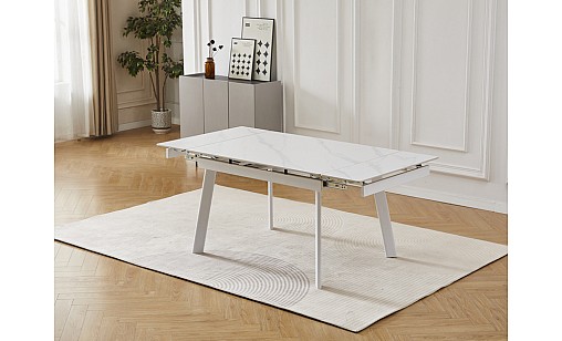 Стіл обідній Velvet 1200(1800)*900*760 Snow White Matt/white legs Стіл обідній Velvet 1200(1800)*900*760 Snow White Matt/white legs