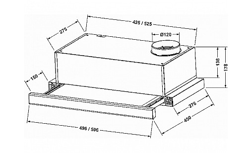 Вытяжка  ELEYUS LOTUS 470 50 BL черный