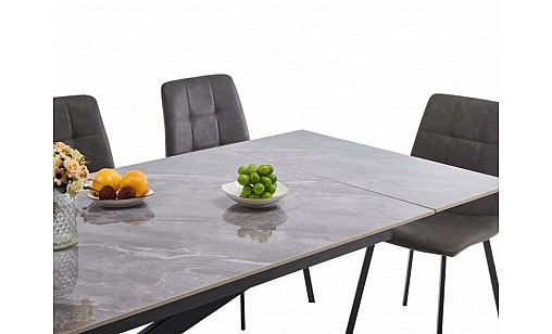 Стіл обідній МАГНУМ 1800(2600)*900*760 арманыі грей/чорний Стіл обідній МАГНУМ 1800(2600)*900*760 арманыі грей/чорний