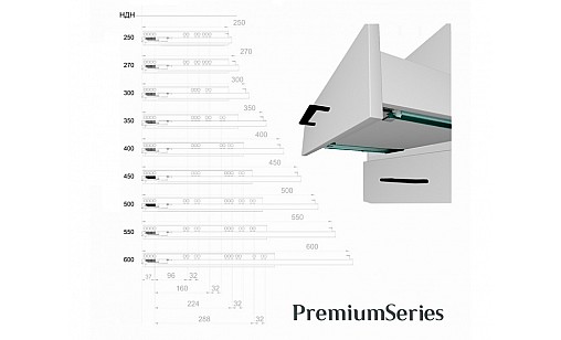 Тандем частичного выдвижения с доводчиком Clip-on L-400мм 16мм  ДС ПремиумЛайн