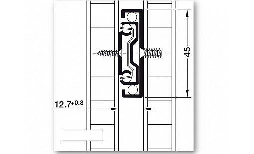 433.03.287 Напрямна телескопічна L-650 мм повний висув з самодотягом Hafele 433.03.287 Напрямна телескопічна L-650 мм повний висув з самодотягом Hafele