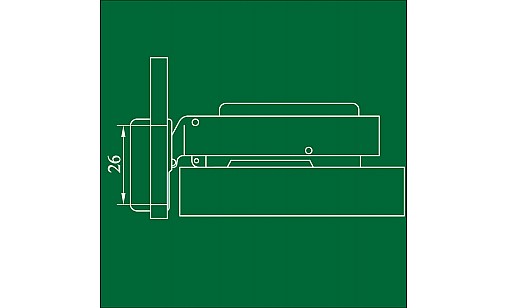 Петля накладная для стекла под отверстие хром с доводчиком Сlip On ДС
