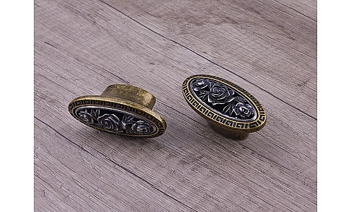 Ручка мебельная KR 65 G19 Античное Золото/BAI Серебро Затемнённое ДС СтандартЛайн