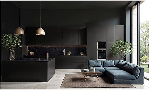 Фасад МДФ LUXEFORM MT-082 iS Графітова Ніч Матовий (пластик в декор) 17,7 мм - idea