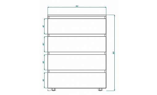 Комод STEVE 702*400*909 Дуб Крафт Білий/Графітовий