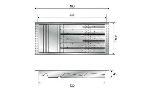 Лоток TRAYBOND для ножей, белый 105-83-53-302