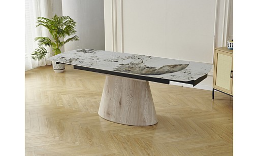 Стіл обідній Clement T 1600(2200)*900*760 Pandora Glossy/wood