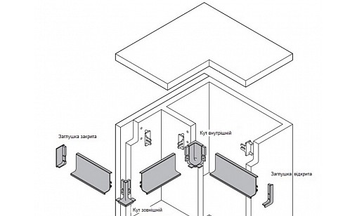 Кутик внутрішній до фронтального профілю L чорний мат 5480.02.9201 Кутик внутрішній до фронтального профілю L чорний мат 5480.02.9201