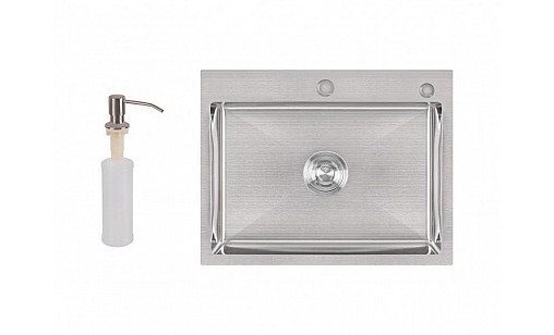 Мойка нержавеющая LIDZ H5845 Brush3,0/1,0 мм с дозатором