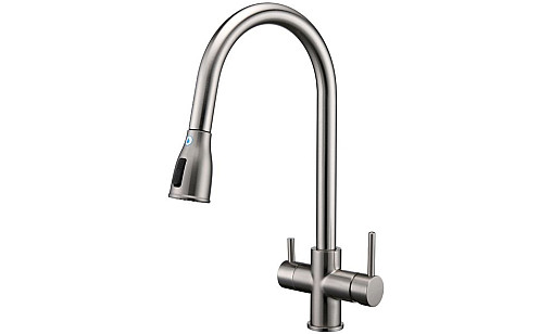 Смеситель FABIANO FKM 3122 Inox U-образний комбинированный с вытяжним изливом 8231.403.1151