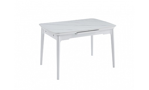 Стол обеденный Askold 1200(1600)*800*760 Snow White Matt/white legs