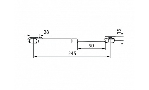 Амортизатор газовый для ДСП 60N медное кольцо, 3 крепления GSX, серый ДС ПремиумЛайн