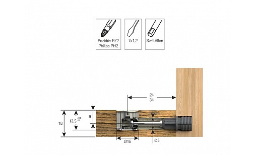 Мініфікс ексцентрик для ДСП 18 мм, 102-01-28-413 Мініфікс ексцентрик для ДСП 18 мм, 102-01-28-413