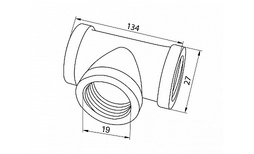 Крепление Т- образное труб D-19мм Ретро  ДС