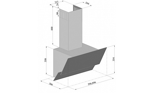 Витяжка вертикальна FABIANO Prisma-A 60 Black  8102.504.0137 чорний