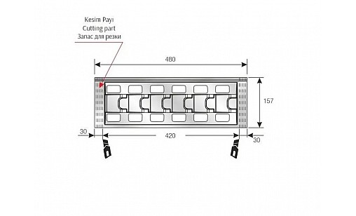 Лоток TRAYBOND для глубоких тарелок 157*480*47,7 белый, 105-83-54-302