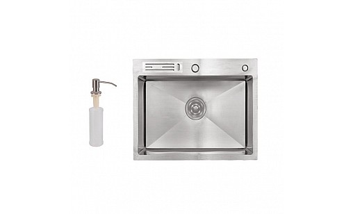 Мойка нержавеющая LIDZ LH5050T Brush 3.0/1.0 мм (LDLH5050TBRU43022) с держателем для ножей