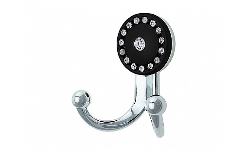 Мебельный крючек с камнями PLS BONCUK хром черный