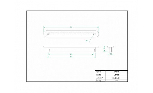 Ручка Bravo Canoe 128 мм брашований чорний FX-163-128-114