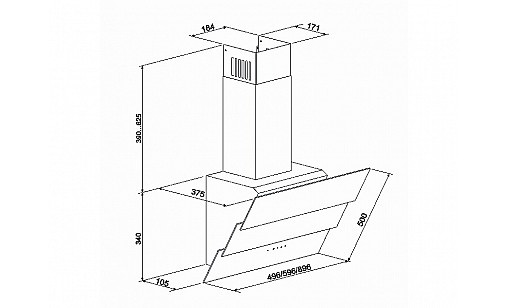 Вытяжка  ELEYUS Fiona 700 60 BL черный