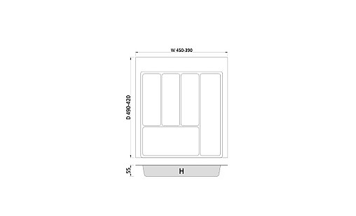 Лоток для кухонных приборов MAX 500 мм 390-450x490 графит TE36.0120.05.007 Rejs Лоток для кухонных приборов MAX 500 мм 390-450x490 графит TE36.0120.05.007 Rejs