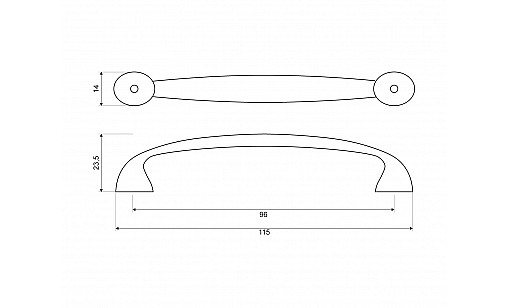 Ручка DN 14/96 G5 Никель Матовый (Сатин) ДС ОптимаЛайн