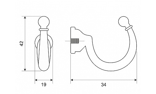Гачок меблевий DC DW 29 G5 нікель матовий (сатин) (SL) Гачок меблевий DC DW 29 G5 нікель матовий (сатин) (SL)