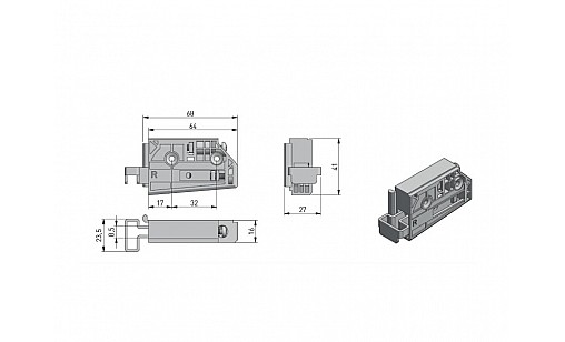 Подвес кухонный 806 левый   правый с заглушками (нагрузка 110 кг) ZK-ZAW-8C-KPL GTV
