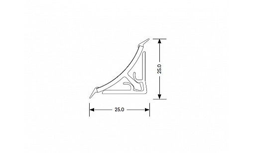 Плинтус 116 FINE-LINE REHAU алюминий (5м)