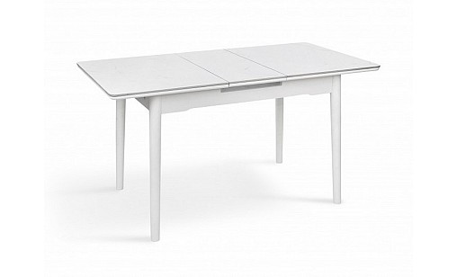 Стол обеденный НЕПТУН 1100(1400)*750*760 белый мрамор/белый