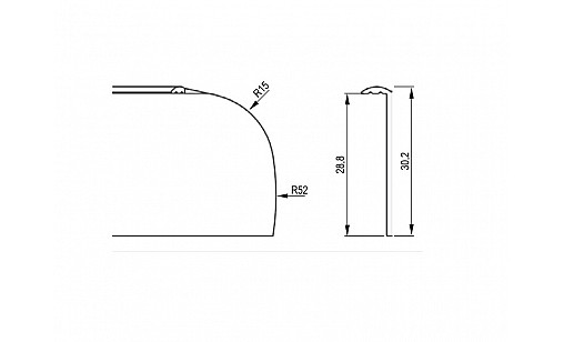 Накладка для столешницы 28 мм Алюминий L-образная правая ДС